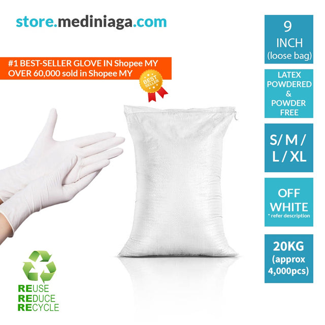 Loose-bag latex gloves