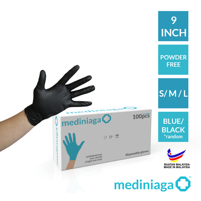 Black disposable gloves