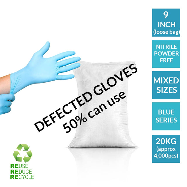 Defect nitrile gloves · mixed sizes