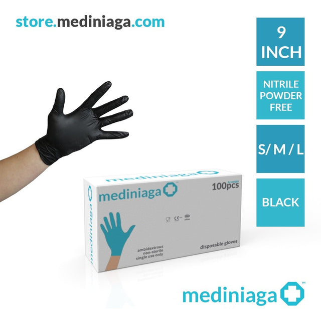 Black nitrile gloves